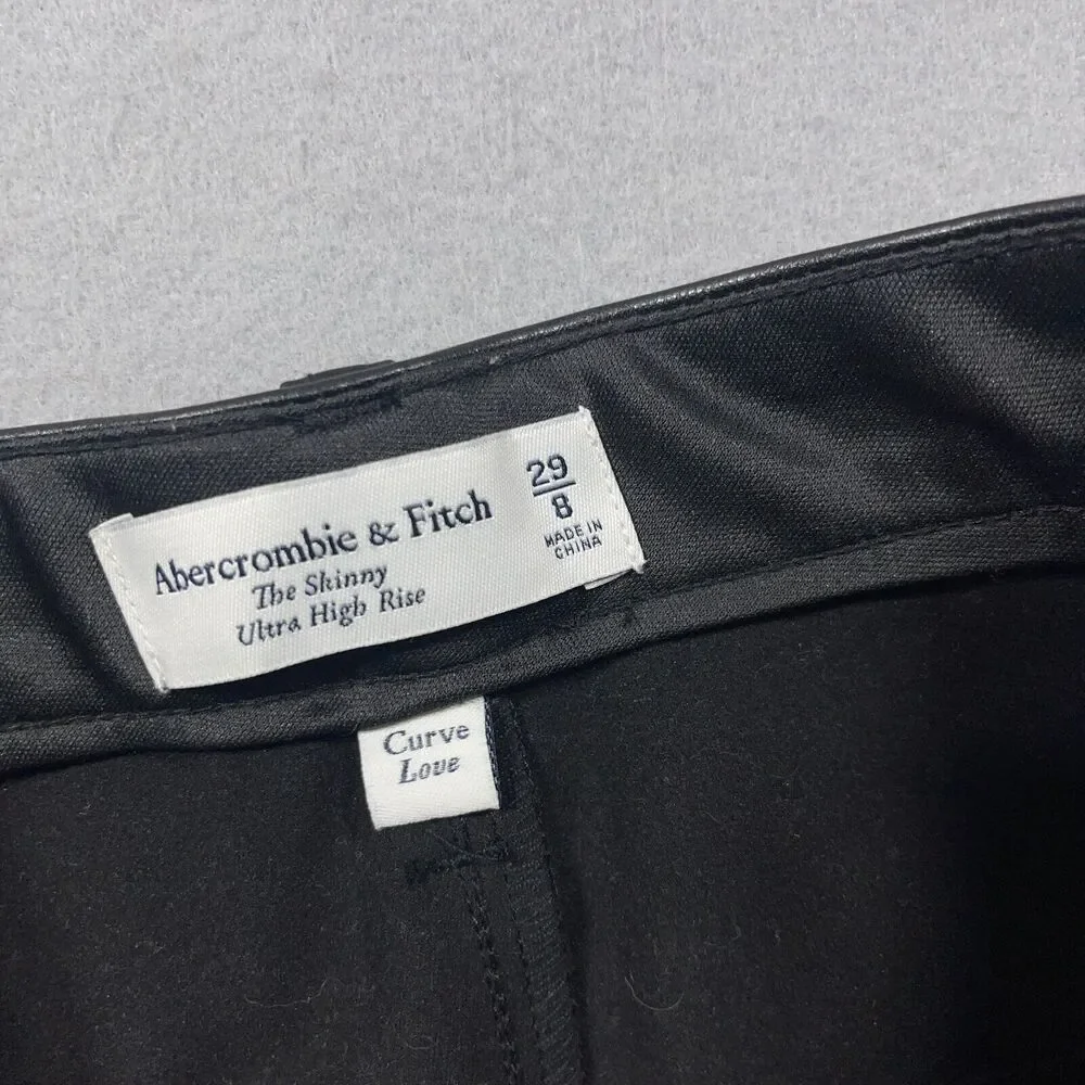 Abercrombie‎ & Fitch Curve Love Flare Skinny High Rise Vegan Leather Pants 29/8